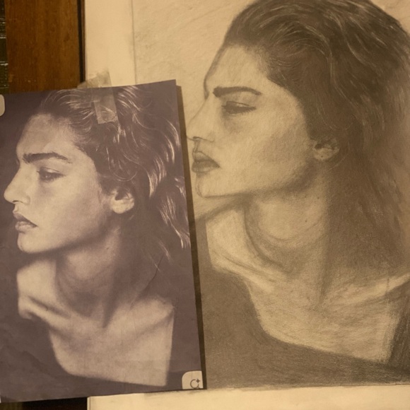 Monochrome Graphite Portrait Drawing